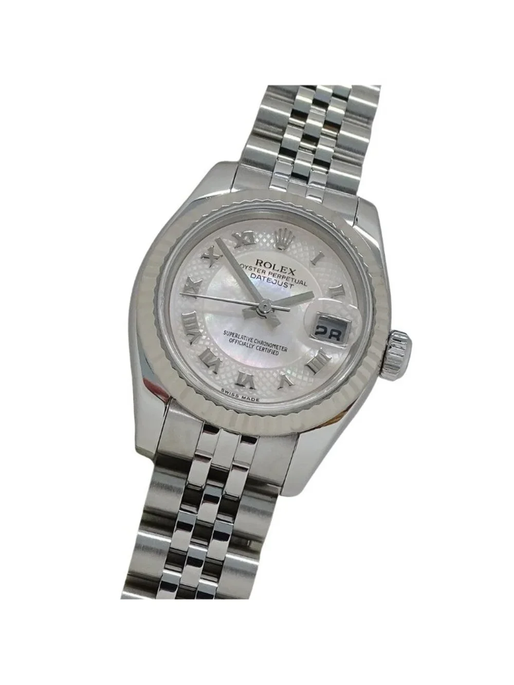 Rolex Datejust D Number Watch Shell Automatic Winding at Stainless Steel White